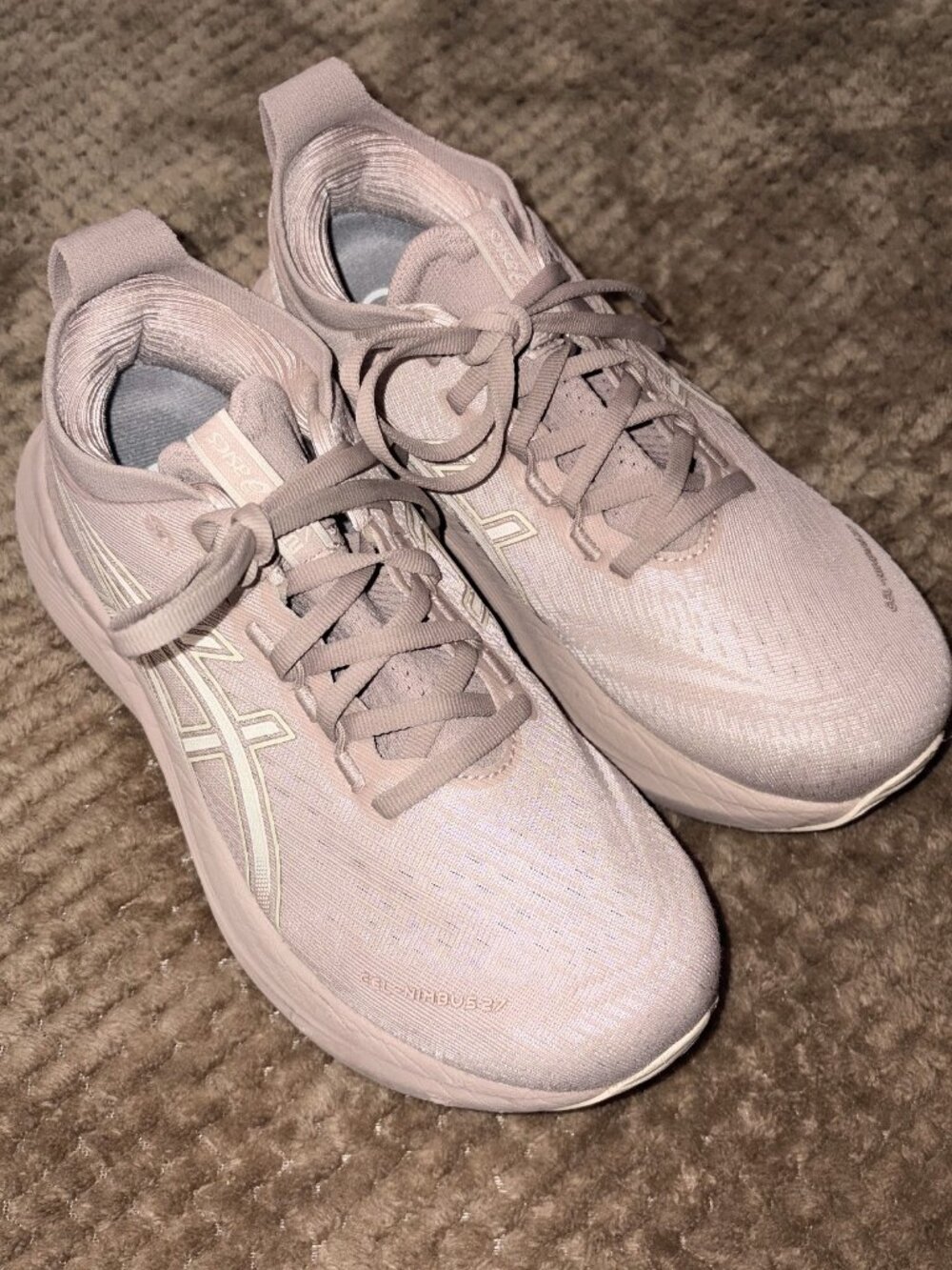 Asics Gel Nimbus Womens 27 Size 7 Fawn Birch Pink Great Used Condition SALE